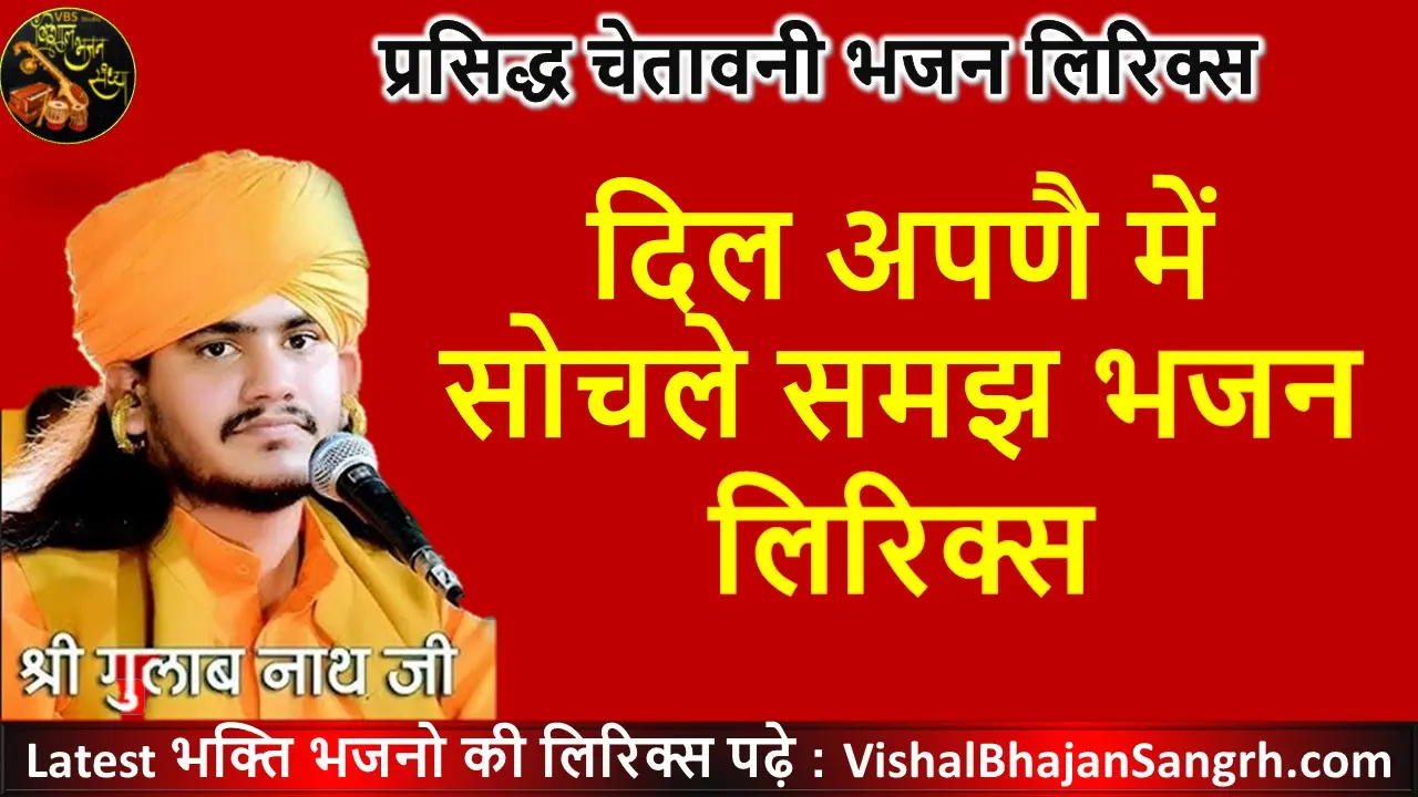 Dil Apane Me Sochale Samajhle Lyrics | दिल अपणै में सोचले समझ , दुख पावै जान